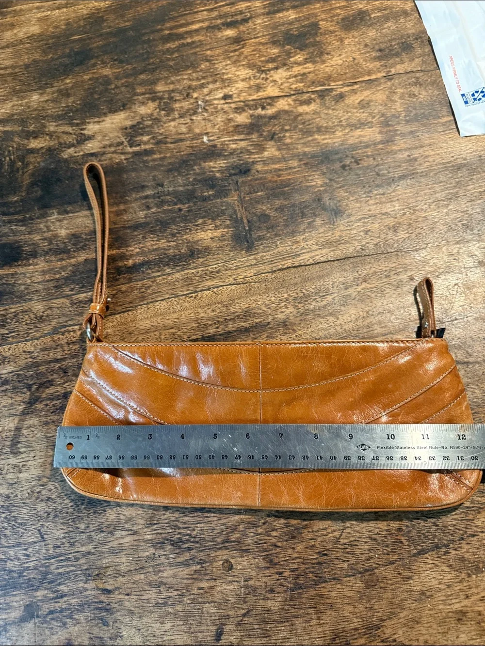 Vintage j crew Tan Leather Wristlet Clutch